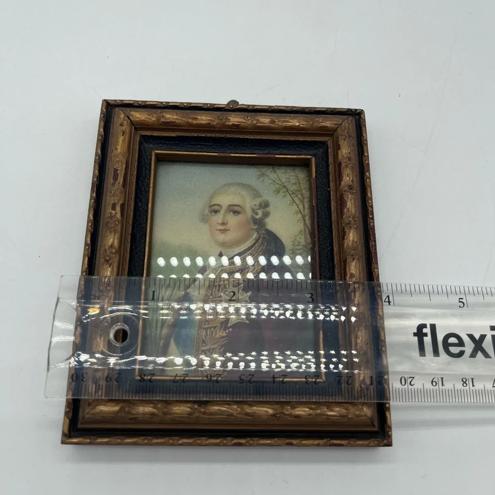 Antique Miniature King Louis XVI Portrait Vintage Art French Mini Portrait